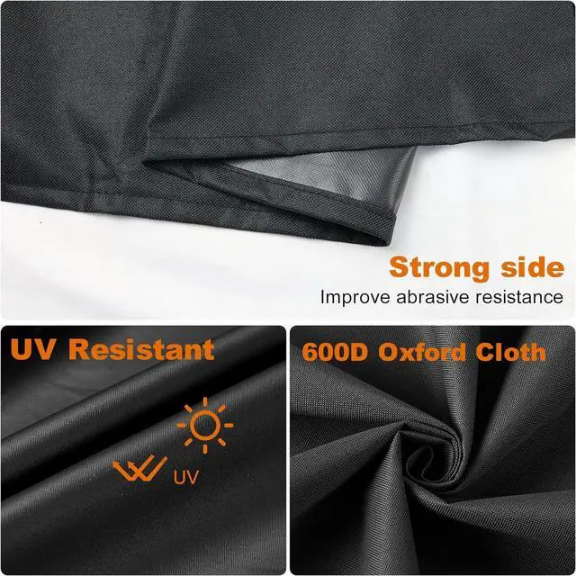 Alt view image 3 of 7 - Grill Cover for Weber Summit 600 Series Grill Cover 74.8 Inch Heavy Duty Water-Resistant Oxford Fabric Barbecue Cover with Velcro
