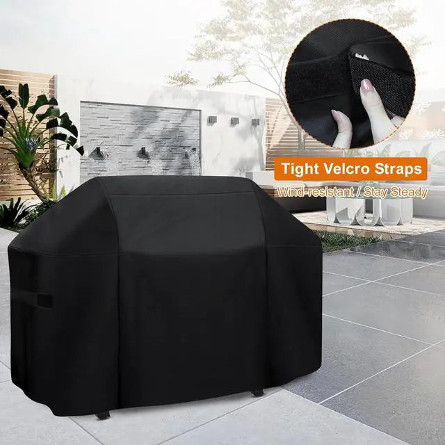 Alt view image 5 of 7 - Grill Cover for Weber Summit 600 Series Grill Cover 74.8 Inch Heavy Duty Water-Resistant Oxford Fabric Barbecue Cover with Velcro
