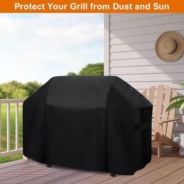 Alt view image 6 of 7 - Grill Cover for Weber Summit 600 Series Grill Cover 74.8 Inch Heavy Duty Water-Resistant Oxford Fabric Barbecue Cover with Velcro