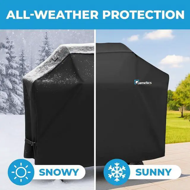 Alt view image 6 of 7 - Grill Cover for Outdoor Grill 55 Inch  Bonus Meat Thermometer Included Heavy Duty Waterproof BBQ Gas Grill Cover for Outside UV & Fade Resistant Compatible with Most 34 Burner Grills