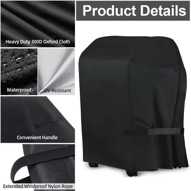 Alt view image 4 of 7 - Grill Cover 40-inch Heavy Duty Oxford Outdoor Waterproof Grill Covers Dust-Proof Windproof UV Resistant BBQ Gas Cover Fit Most Brands Char Broil Weber Brinkmann Holland