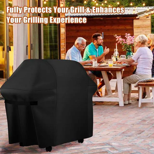 Alt view image 7 of 7 - 48 Inch Grill Cover Fits for Weber Char-Broil Nexgrill Brinkmann and All Popular Brand Grills Heavy Duty Waterproof Windproof BBQ Cover