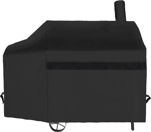 Main image of Offset Smoker Cover - 60 Inch Waterproof Charcoal Grill Cover Outdoor Heavy Duty BBQ Cover Rip Resistant Smokestack Barbecue Cover for Brinkmann Char-Broil Weber Nexgrill Black.