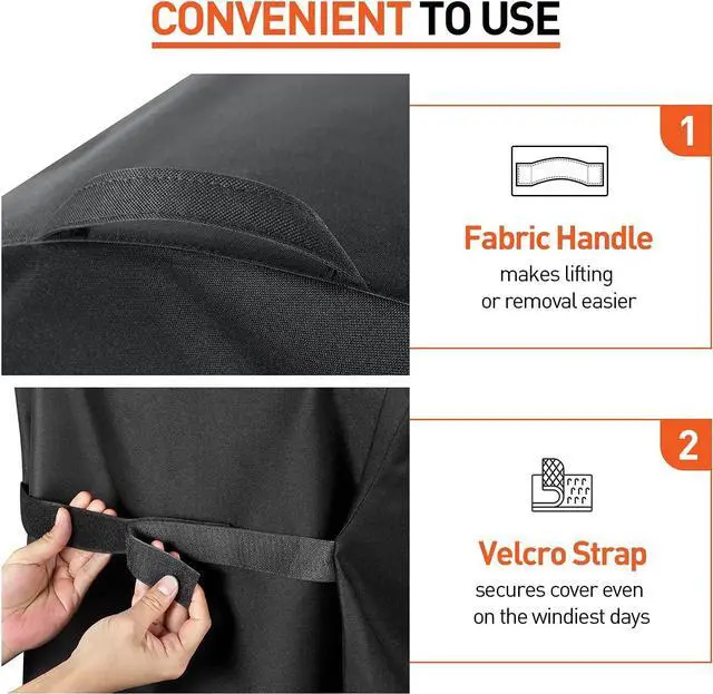 Alt view image 4 of 7 - Gas Grill Covers 32 Inch Heavy Duty Waterproof Outdoor 2 Burner BBQ Small Grill Cover Compatible with Char Broil Weber Brinkmann Holland Black