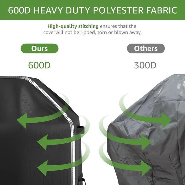 Alt view image 2 of 7 - 58 inch Grill Cover for Outdoor Grill Heavy Duty Waterproof 600D BBQ Grill Cover Outside Barbecue Grill Cover UV & Fade Resistant Gas Grill Covers for Weber Nexgrill