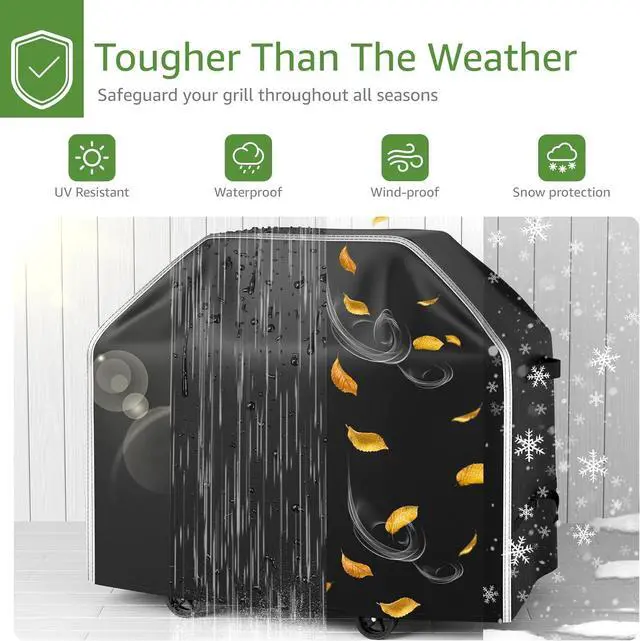 Alt view image 3 of 7 - 58 inch Grill Cover for Outdoor Grill Heavy Duty Waterproof 600D BBQ Grill Cover Outside Barbecue Grill Cover UV & Fade Resistant Gas Grill Covers for Weber Nexgrill