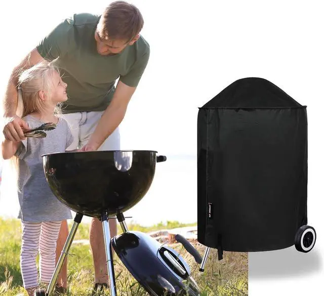 Alt view image 6 of 6 - 22 Inch Grill Cover for Weber Kettle Charcoal Waterproof and Heavy Duty BBQ Covers with Fade Resistant