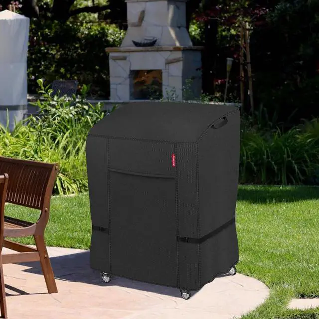 Alt view image 7 of 7 - 34W x 24D x 46H inch Premium Gas Grill Cover Up to 32 inch Waterproof and Fade Resistant 600D BBQ Covers for Weber Brinkmann Char-Broil and More Black
