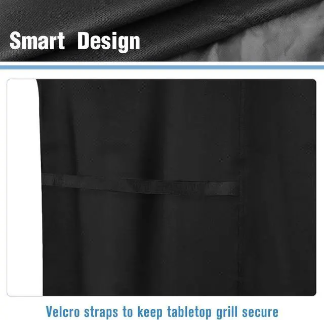 Alt view image 5 of 6 - Portable Grill Cover for Megamaster 2-Burner Propane Outdoor Tabletop Grill Waterproof Small Table Top BBQ Grill Cover Heavy Duty 600D Outdoor Tabletop Grill Cover
