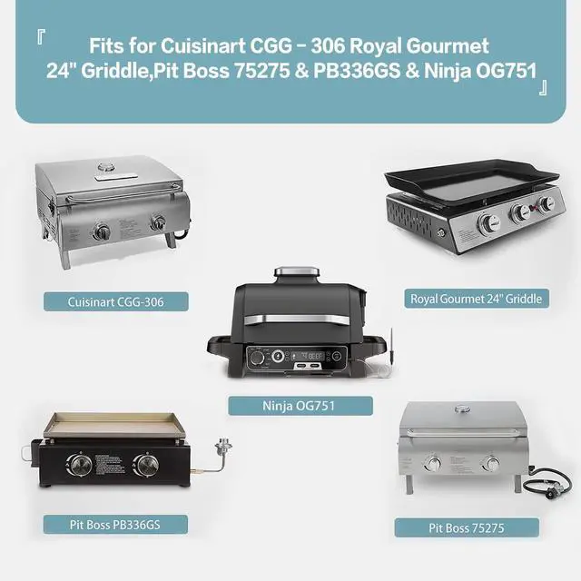 Alt view image 2 of 7 - 24 Inch Grill Cover for Cuisinart CGG-306 Chefs Style Royal Gourmet 24 Griddle Ninja OG751 Pit Boss 75275 & PB336GS and Most 2-Burner Portable Grills