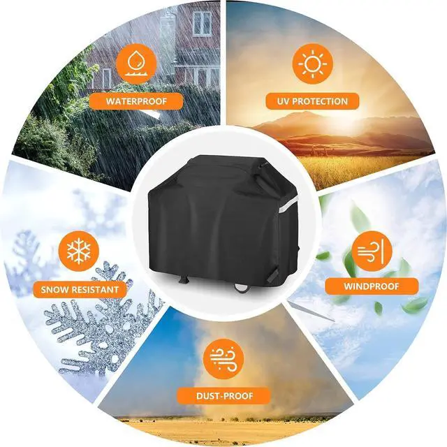 Alt view image 4 of 7 - 55 Inch Grill Cover-Universal BBQ Gas Cover for Outdoor Gas Grills fit Charbroil Performance CB1250011P6 Nexgrill Grills 2-4 Burner for Weber Spirit II 200 & 300 for Dyna-Glo Brinkmann Kenmore