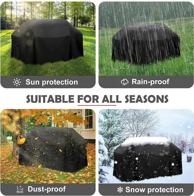Alt view image 5 of 7 - Grill Cover 72 Inch - 7132 Grill Cover for Weber Genesis II and 6 Burner Grill 600D Oxford Waterproof Barbecue Cover with Adjustable Straps for Outdoor Grill Compared to Weber 7132
