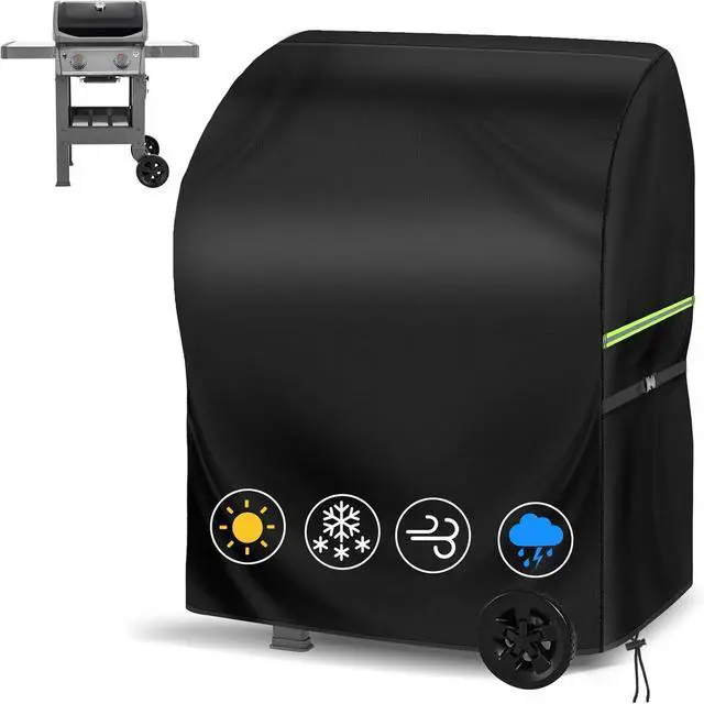 Main image of Grill Cover for Outdoor Grill 30 Inch - Waterproof 420D Oxford BBQ Covers for Outside with Windproof Buckles & Bottom Drawcord Black