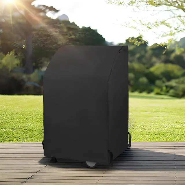 Alt view image 7 of 7 - 32 Inch Small Grill Cover Heavy Duty Waterproof 2 Burner Gas BBQ Cover Compatible with Weber Char-Broil Nexgrill KitchenAid Grills with Both Side Tables Down All Weather Protection