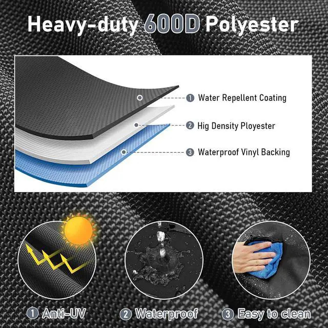 Alt view image 3 of 7 - 65 Inch Outdoor Grill Cover for Nexgrill BBQ Cover for Weber Charbroil Kenmore Brinkmann Dyna-Glo Grills Heavy Duty Waterproof Special Fade and UV Resistant Material 600 D Polyester