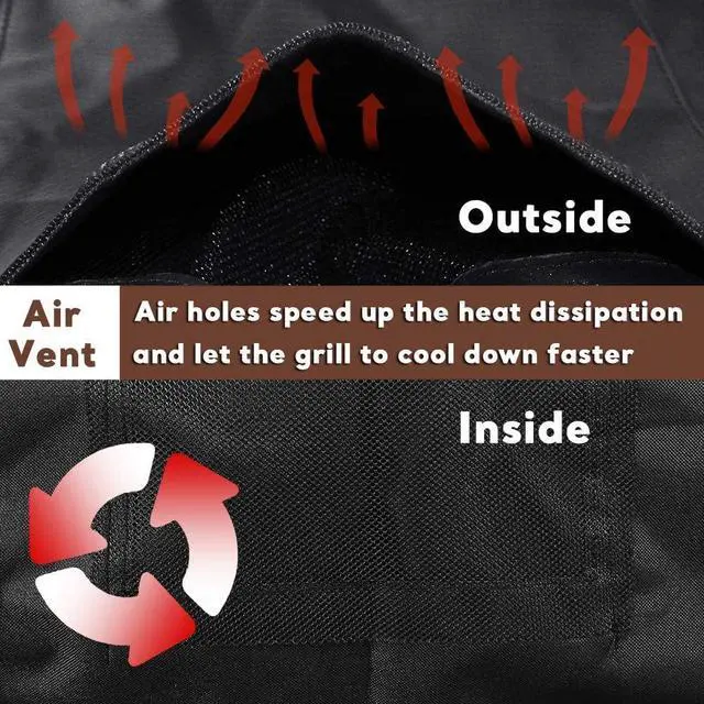 Alt view image 7 of 7 - 65 Inch Outdoor Grill Cover for Nexgrill BBQ Cover for Weber Charbroil Kenmore Brinkmann Dyna-Glo Grills Heavy Duty Waterproof Special Fade and UV Resistant Material 600 D Polyester