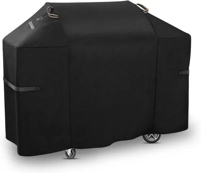 Main image of Heavy Duty 58 Inch Grill Cover for Weber Genesis 300 & Genesis II 300 Series 600D Waterproof Fade Resistant BBQ Gas Grill Cover for Outdoor Grill with Straps Compared to Weber 7130