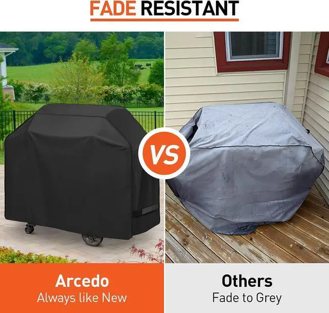 Alt view image 5 of 7 - BBQ Grill Cover 55 inch Waterproof Grill Cover for Outdoor Grill Rip-Proof Fade Resistant Barbecue Gas Grill Cover for Weber Char Broil Nexgrill etc. All Weather Resistant