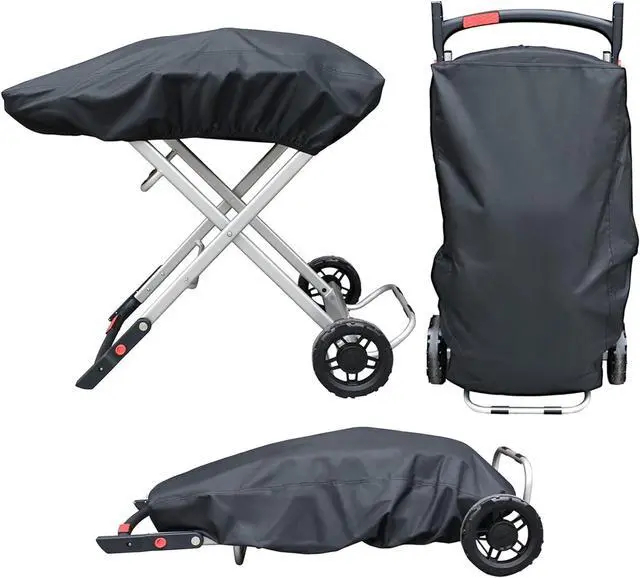 Main image of Grill Cover for Weber 9010001 Traveler Portable Gas Grill - Heavy Duty Waterproof 600D Oxford Fabric and Adjustable Hem Grill Cover