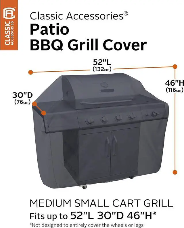 Alt view image 5 of 7 - Water-Resistant 52 Inch BBQ Grill Cover Grill Cover Grill Cover for Outdoor Grill BBQ Cover Black