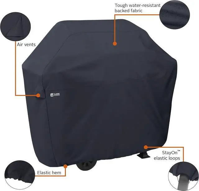 Alt view image 6 of 7 - Water-Resistant 52 Inch BBQ Grill Cover Grill Cover Grill Cover for Outdoor Grill BBQ Cover Black