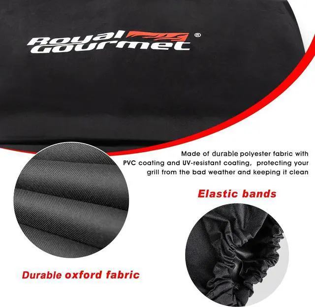 Alt view image 4 of 7 - CR4002T 40 Inch Premium Oxford Grill Cover Durable UV and Water Resistant Outdoor Tabletop Griddle Cover for Weather Protection Easy On/Off Black
