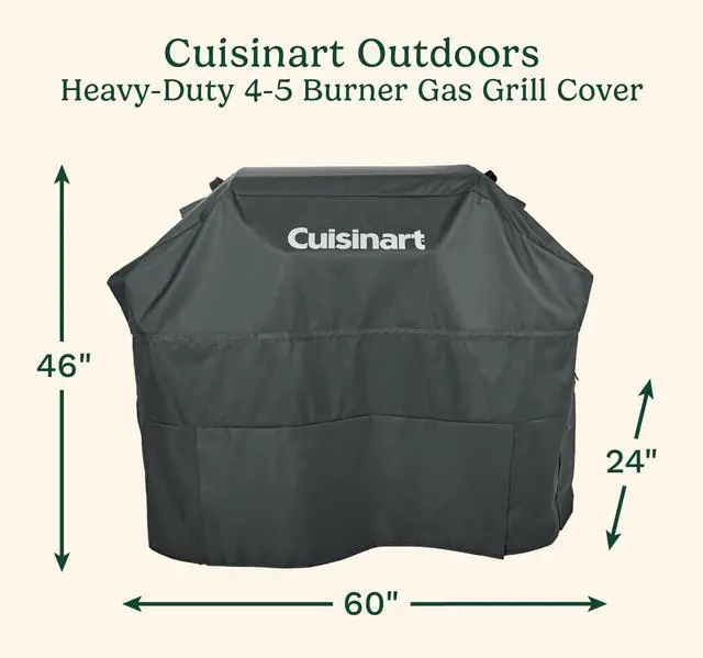 Alt view image 2 of 5 - Heavy-Duty 4-5 Burner Gas Grill Cover Fade UV and Weather Resistant Durable and Convenient All Weather Cover with Drawstrings and Buckle Straps