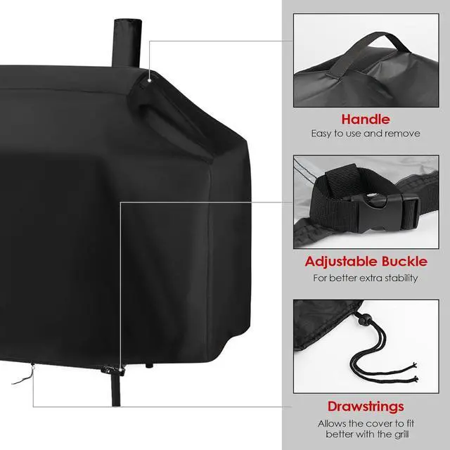 Alt view image 4 of 7 - Charcoal Grill Cover for Royal Gourmet CC1830W 30 Charcoal Grill Smoker Grill Cover for Outdoor Grill Waterproof BBQ Grill Cover