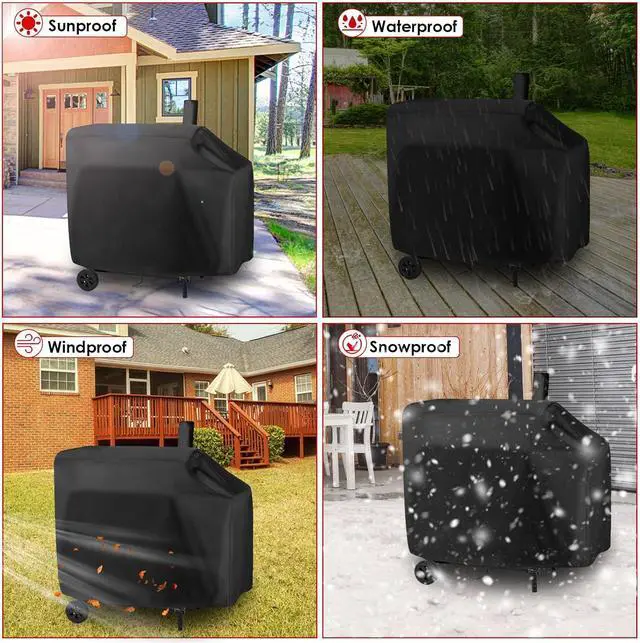 Alt view image 6 of 7 - Charcoal Grill Cover for Royal Gourmet CC1830W 30 Charcoal Grill Smoker Grill Cover for Outdoor Grill Waterproof BBQ Grill Cover