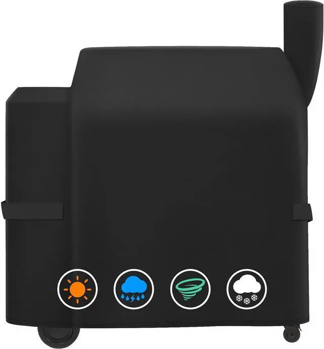 Main image of Outdoor Heavy Duty Waterproof Grill Cover Compatible with BAC380 BAC504 Traeger Pro 34 & 780 Series Wood Pellet Grill and Smoker Texas and More Full Length Barbecue Grill Cover Black