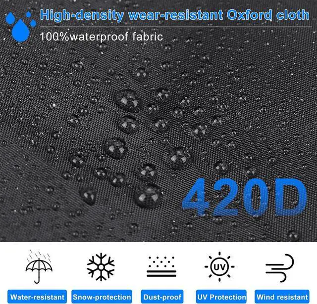 Alt view image 4 of 6 - Small Grill Cover for Outdoor Grill BBQ Waterproof UV & Fade Resistant for Weber 22 Inch Charcoal Kettle Grill Round Kettle Grill Cover (22 Inch/Black)