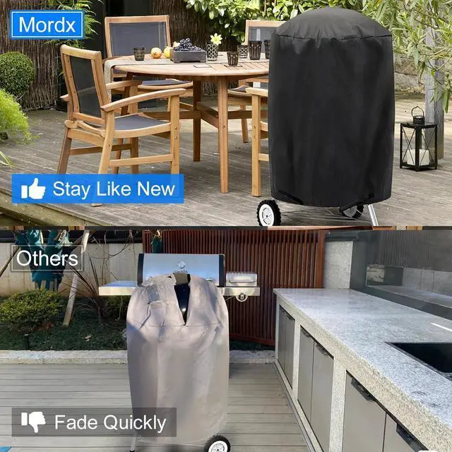 Alt view image 6 of 6 - Small Grill Cover for Outdoor Grill BBQ Waterproof UV & Fade Resistant for Weber 22 Inch Charcoal Kettle Grill Round Kettle Grill Cover (22 Inch/Black)
