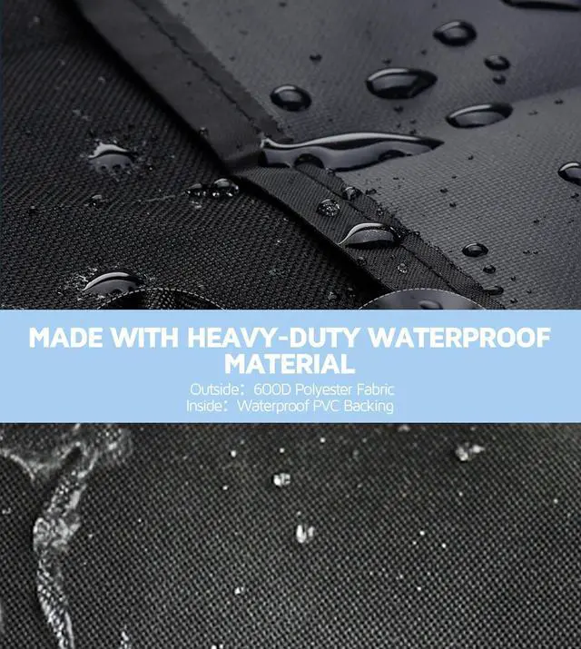 Alt view image 3 of 7 - 58inch Grill Cover 600D Polyester Waterproof Heavy Duty Barbecue Gas Grill Cover Special Fade & Weather Resistant Outdoor BBQ Cover Fits Weber Char-Broil Nexgrill Brinkmann Grills Black