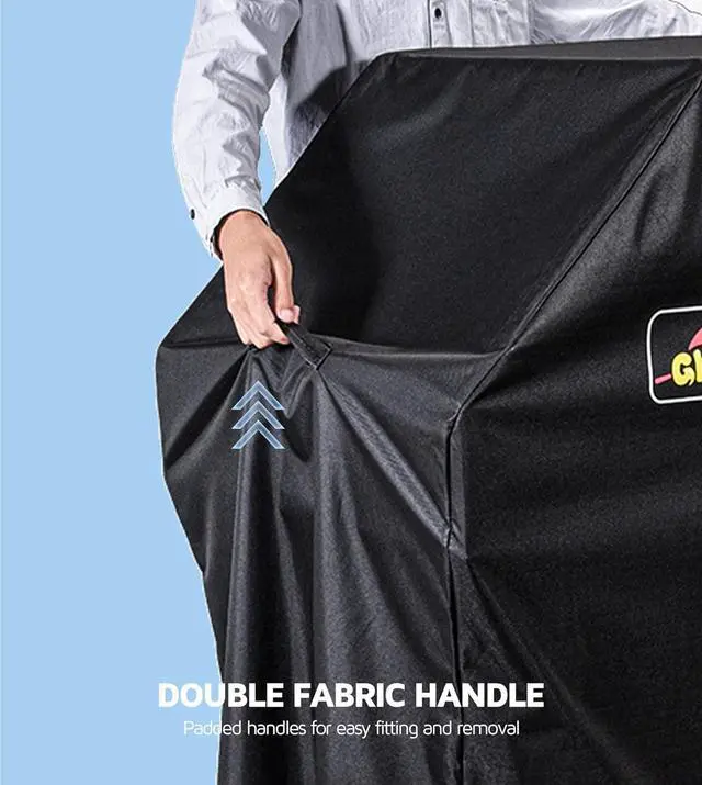 Alt view image 7 of 7 - 58inch Grill Cover 600D Polyester Waterproof Heavy Duty Barbecue Gas Grill Cover Special Fade & Weather Resistant Outdoor BBQ Cover Fits Weber Char-Broil Nexgrill Brinkmann Grills Black