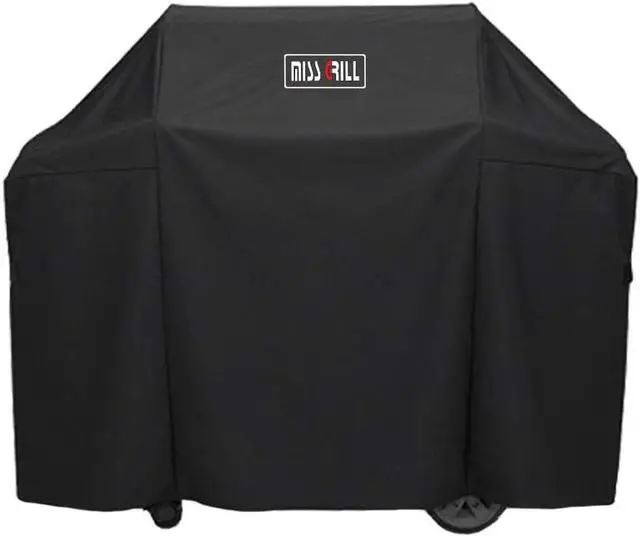 Alt view image 3 of 7 - MissGrill 7130 Grill Cover Fits Weber Genesis II 3 Burner Grill and Genesis 300 Series Grills (Compared to 7130) 58 x 44.5-Inch Heavy Duty Waterproof & Weather Resistant Outdoor Barbeque Grill Cover