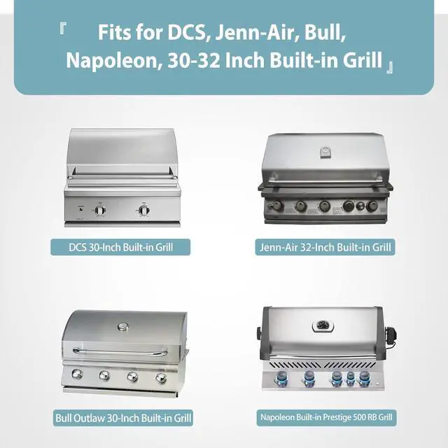 Alt view image 2 of 7 - 32 Built-in Grill Cover for DCS Jenn-Air Bull Napoleon Coyote and Weber Waterproof & Windproof Island Grill Top Cover 33 W x 26.5 D x 24 H