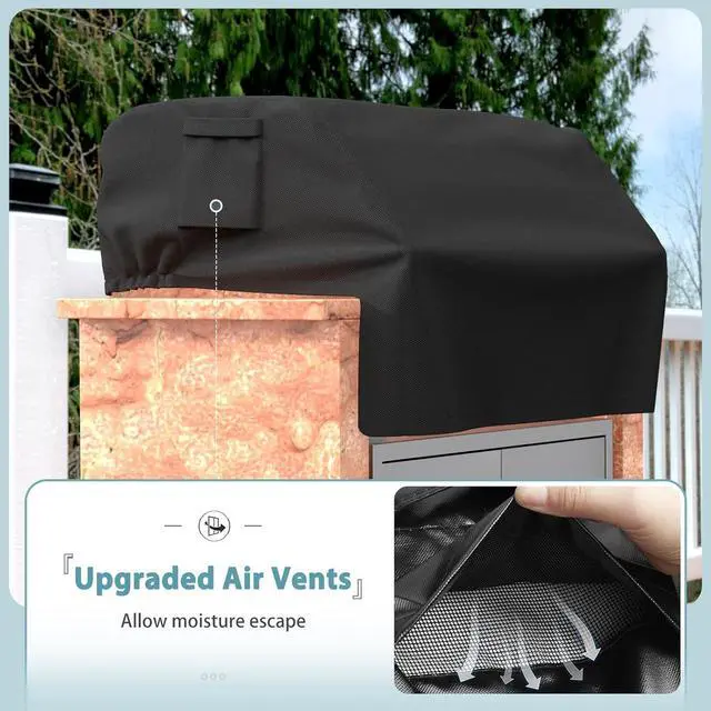Alt view image 4 of 7 - 32 Built-in Grill Cover for DCS Jenn-Air Bull Napoleon Coyote and Weber Waterproof & Windproof Island Grill Top Cover 33 W x 26.5 D x 24 H