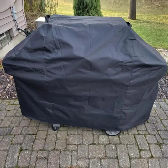 Alt view image 4 of 7 - Grill Cover for Weber Genesis 300 Series and New 2022 Genesis 300 Grills 63 Inch Heavy Duty 600D Outdoor BBQ Grill Cover Waterpoorf Weber 7757 Fade Resistant Barbecue Cover