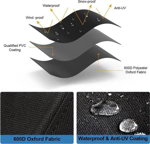 Alt view image 5 of 7 - Grill Cover for Weber Genesis 300 Series and New 2022 Genesis 300 Grills 63 Inch Heavy Duty 600D Outdoor BBQ Grill Cover Waterpoorf Weber 7757 Fade Resistant Barbecue Cover