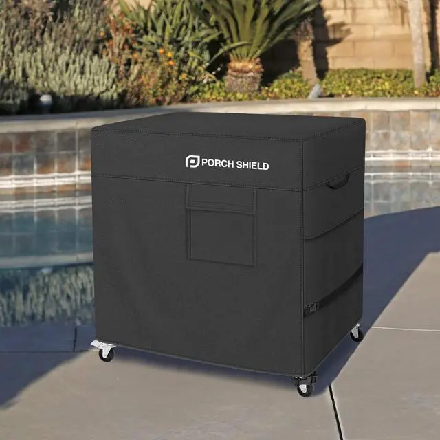 Alt view image 6 of 7 - Outdoor Prep Table Cover Waterproof Patio Dining Cart Cover Fitting Grill Stainless Steel Cart up to 53 L x 21 W x 33 H Black