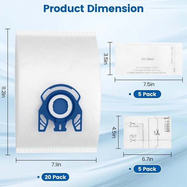 Alt view image 3 of 7 - 20 Pack 3D Airclean GN Vacuum Bags For Miele Classic C1 & Complete C1