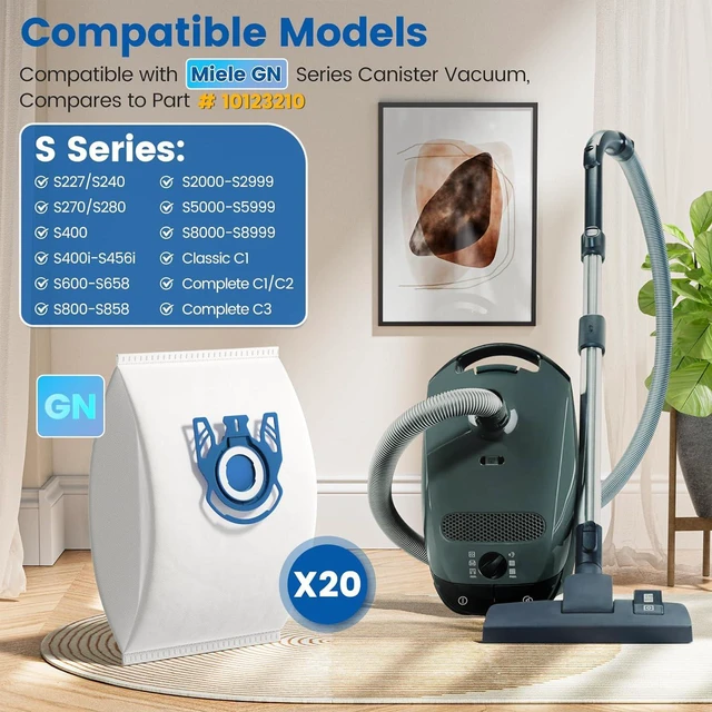 Alt view image 2 of 7 - 20 Pack 3D Airclean GN Vacuum Bags For Miele Classic C1 & Complete C1