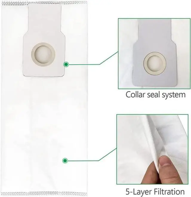Alt view image 3 of 5 - Type Q/C HEPA Replacement Vacuum Bags Compatible with Kenmore and Sears Canister Vacuum Fits Kenmore 50557 5055 50558 53291 Replace Part 53292. 6 Pack White