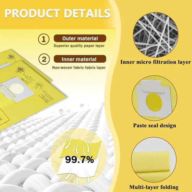 Alt view image 7 of 7 - Vacuum Cleaner Bags Replacement for Kenmore Canister Type C/Q 5055 50555 50557 50558 200 Series 400 Series 600 Series 700 Series 800 Series and Pana·sonic Type C-5 C-18 Series Vacuum 15 Pack
