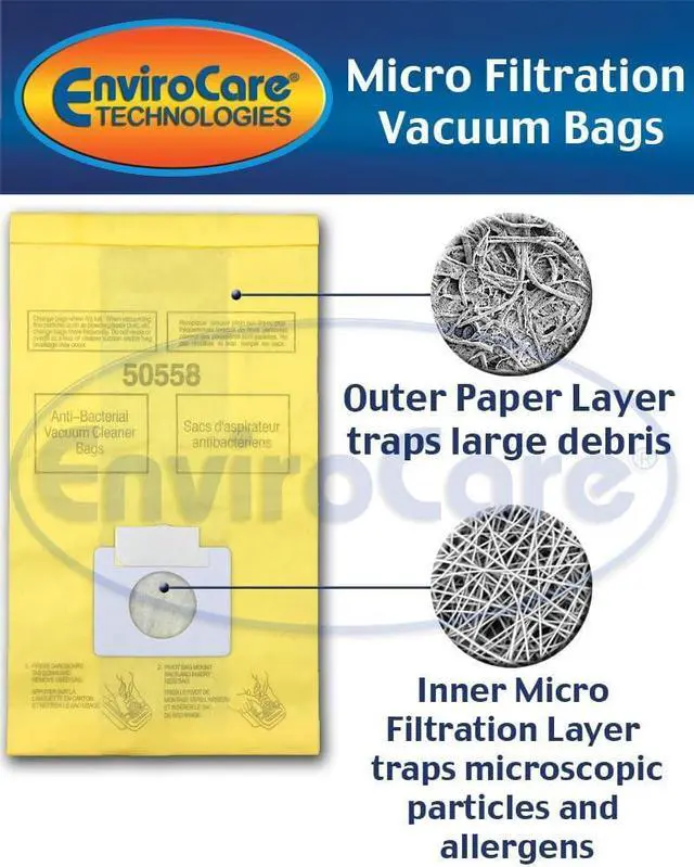 Alt view image 2 of 6 - Replacement Vacuum Bags made to fit Kenmore Canister Type C or Q 50555 50558 50557 and Panasonic Type C-5 Vacuums 9 pack
