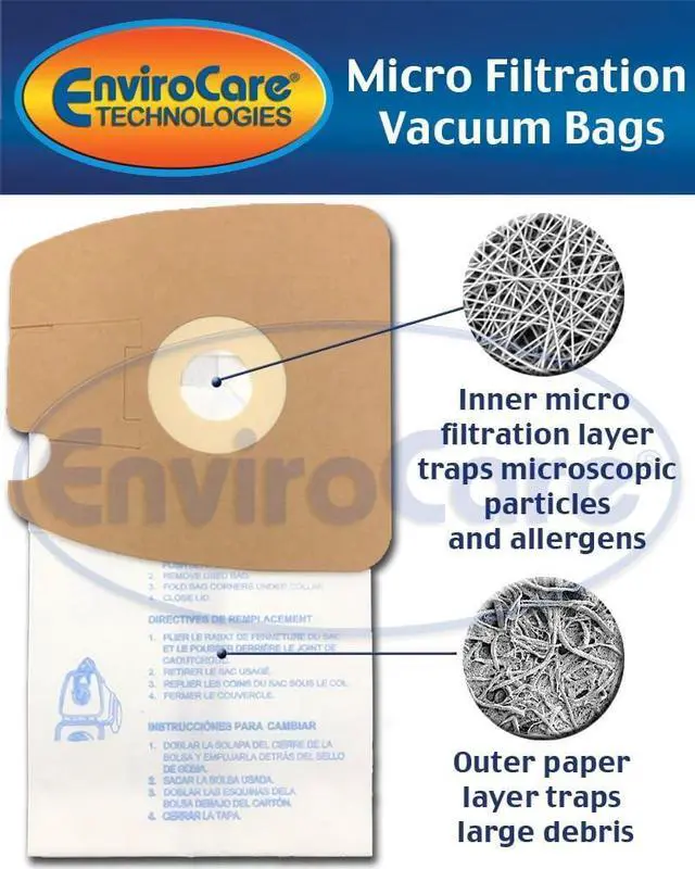Alt view image 2 of 6 - Envirocare Replacement Micro Filtration Vacuum Cleaner Dust Bags made to fit Eureka Style MM 60297A Style-10. Replaces Part# 60295C (Mighty Mite Vacuums) 36 pack