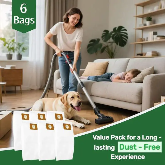 Alt view image 7 of 7 - 6 Pack HEPA Replacement Bags for OVO & Nadair Central Vacuum 12.5L /3.2 Gallon Disposable Central Vacuum Bags for 4.75 to 6.6 Gal Canister Size - Triple Layer Filtration & Leak - Proof Design