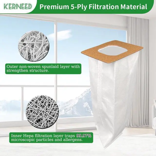 Alt view image 4 of 6 - 8 Pack Type I HEPA Vacuum Bags Compatible for Hoover Platinum Type I Canister Vacuum Cleaner Replace Part AH10005