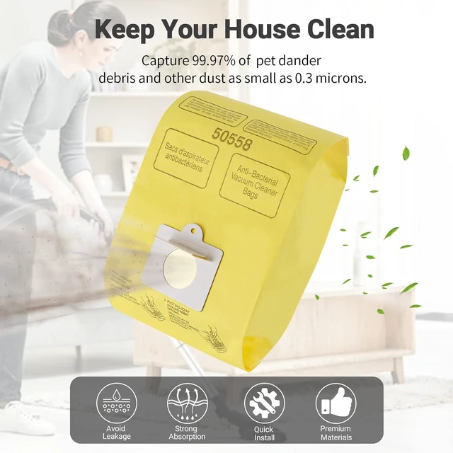 Alt view image 2 of 7 - Vacuum Cleaner Bags Fit for Kenmore Canister Type C/Q 50555 50558,20PCs