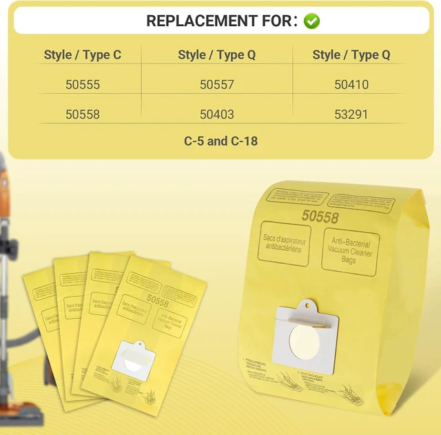 Alt view image 3 of 7 - Vacuum Cleaner Bags Fit for Kenmore Canister Type C/Q 50555 50558,20PCs